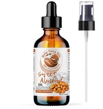Natural Pure Sweet Almond Oil - 2oz Premium Cold-Pressed Oil for Skin, Hair