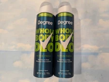 LOT (2) DEGREE MEN WHOLE BODY DEO ACTIVE FRESH DEODORANT SPRAY ALUM FREE 4 OZ