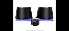 Amazon Basics Bluetooth Computer Speakers with USB 3.0 and Blue Lighting