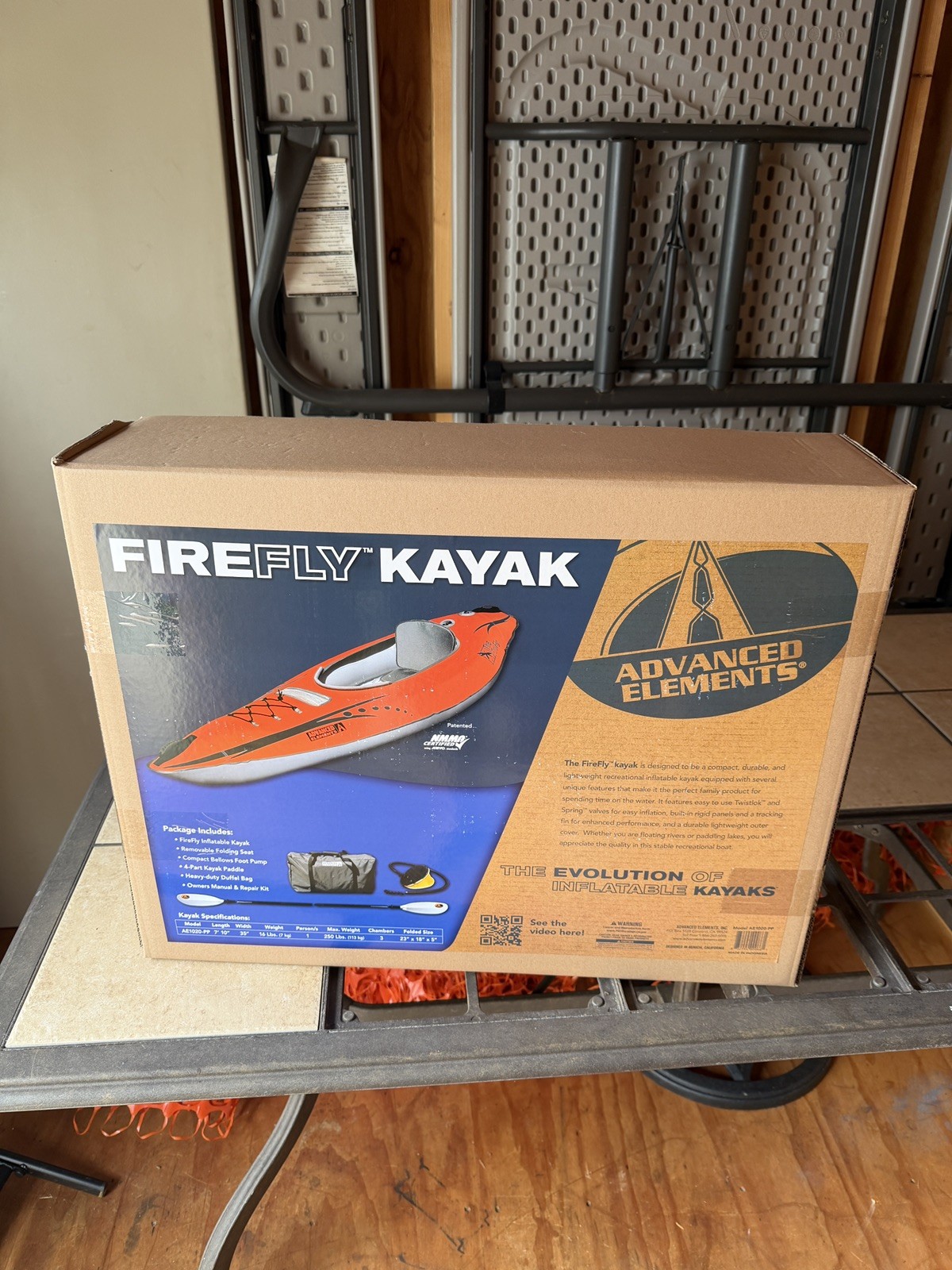 Advanced Elements FireFly Inflatable Kayak AE1020-PP - New/S