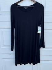 Women's Karen Kane black long Sleeve swing Dress crew neck PL NWT