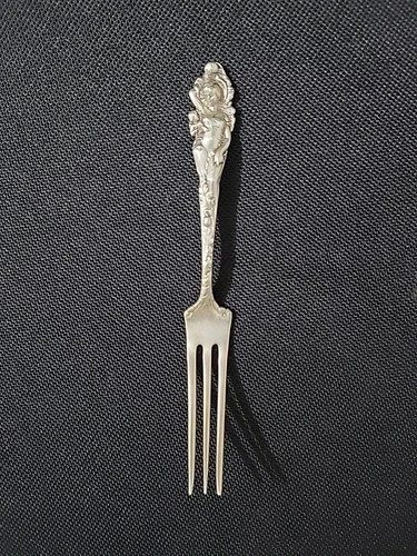 Antique Reed & Barton Love Disarmed Sterling Silver Lemon Fork 14g