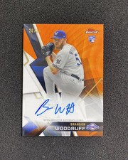 2018 Topps Finest Orange Wave #FA-BW Brandon Woodruff RC Rookie Auto 20/25 QI95