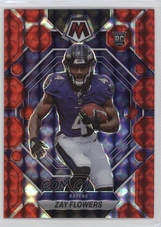 2023 Panini Mosaic Rookies Red Mosaic Prizm Zay Flowers #380 Rookie RC uk2