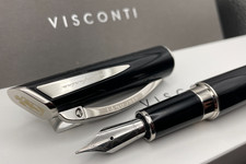 Visconti Italy Pininfarina Xl Black Steel Fountain Pen Medium Nib 395 New Visconti Italy Pininfarina Xl Black Steel Fountain Pen Medium Nib 395 New