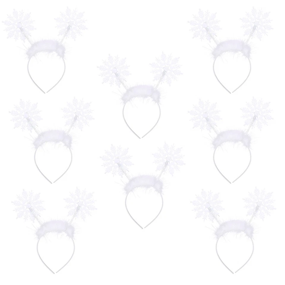 8PCS Decorative Xmas Snowflake Hair Hoops Snowflake Headbands - Image 3 of 4