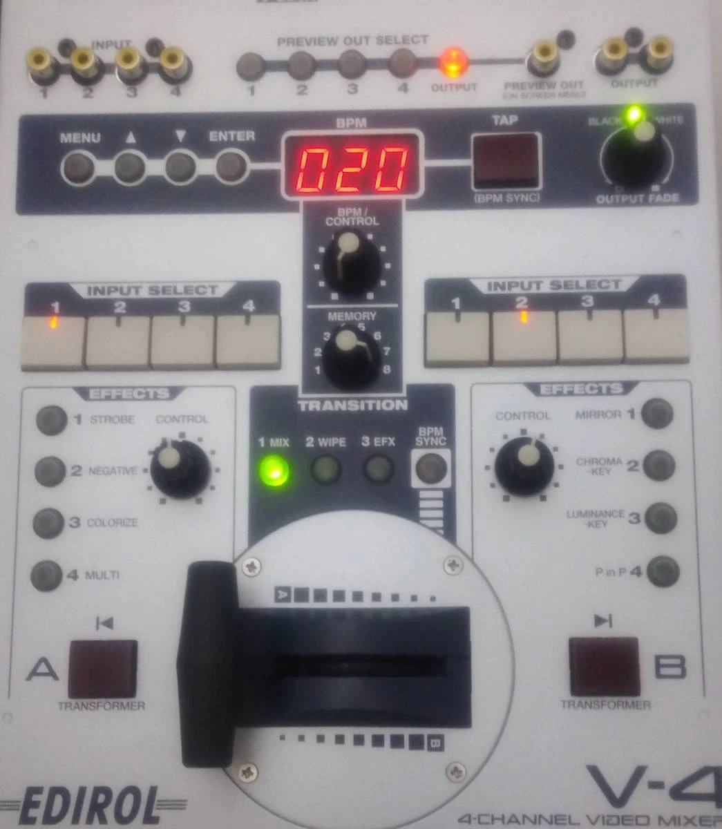 Roland Edirol V-4 4 Channel Video Mixer Switcher Digital TBC 4 In 3 Out Effect