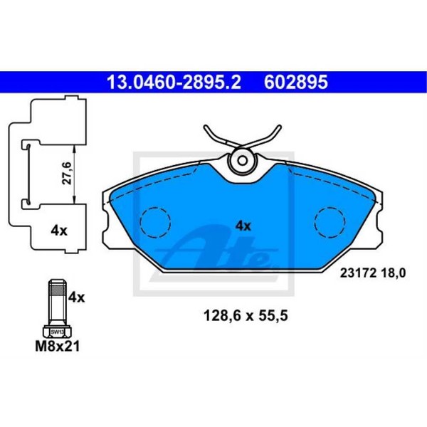 ATE BremsbeläGe 13.0460-2895.2 BremsklöTze FüR Renault Megane Scenic JA0/1_-image