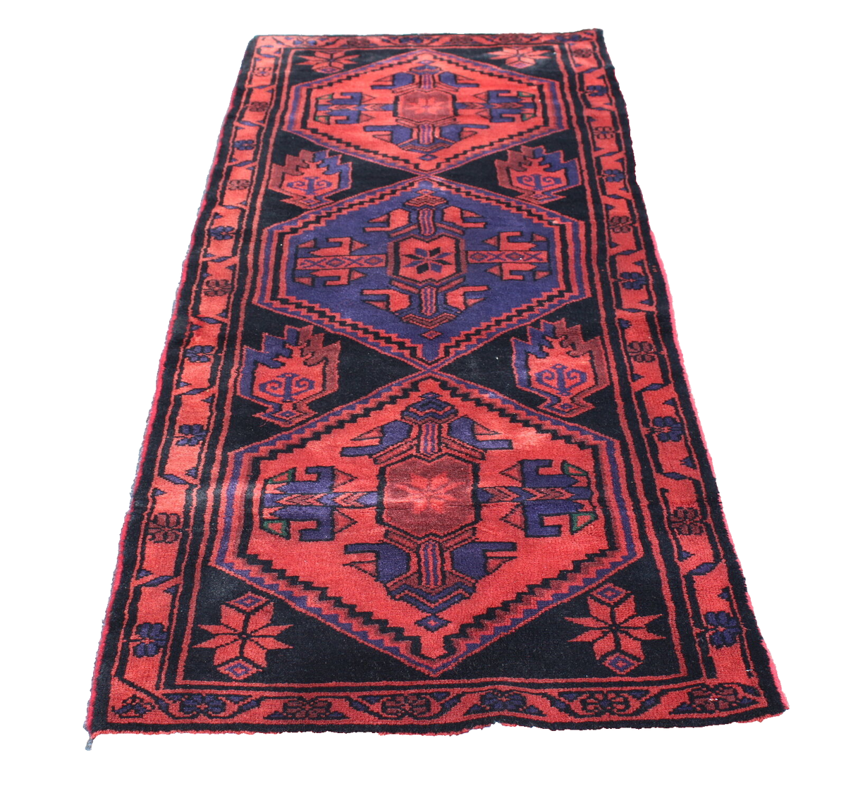 Tribal Vintage Colorful Afghan 2' 10