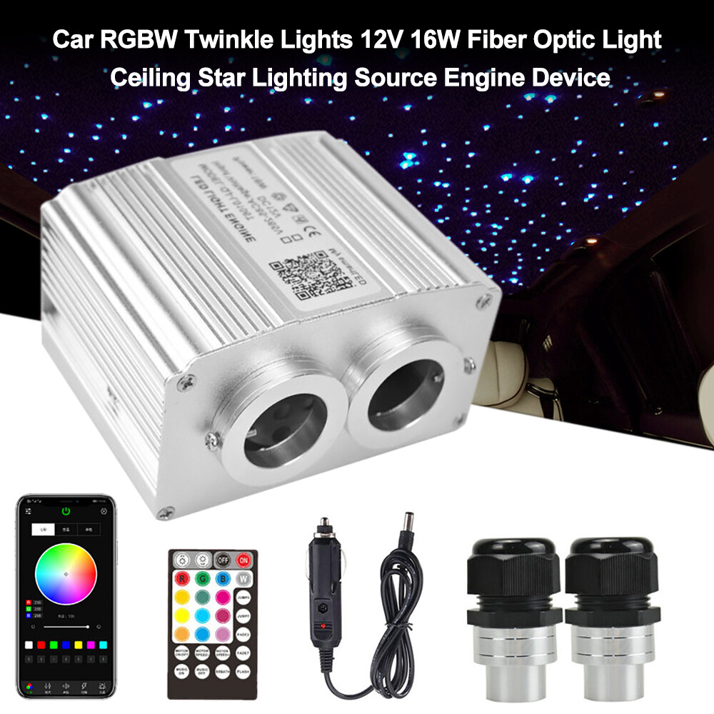 Bluetooth/RF 2X16W RGBW Twinkle Fiber Optic Light Box Engine with Music
