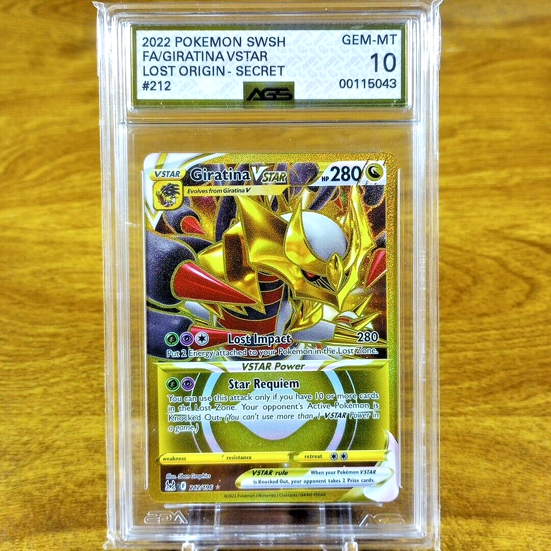 Pokemon Lost Origin Giratina VSTAR 212/196 AGS Gem-MT 10 Holo