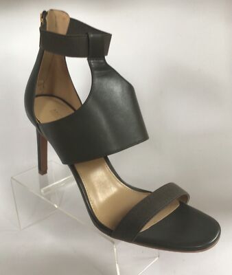 Michael MICHAEL KORS Dominique Ankle Strap Leather Sandals, Olive (Size  M)