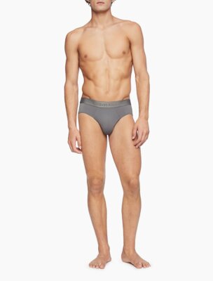 Calvin Klein BLACK NB1928021 LUXURY REDEFINED Hip Brief, Gray, XL