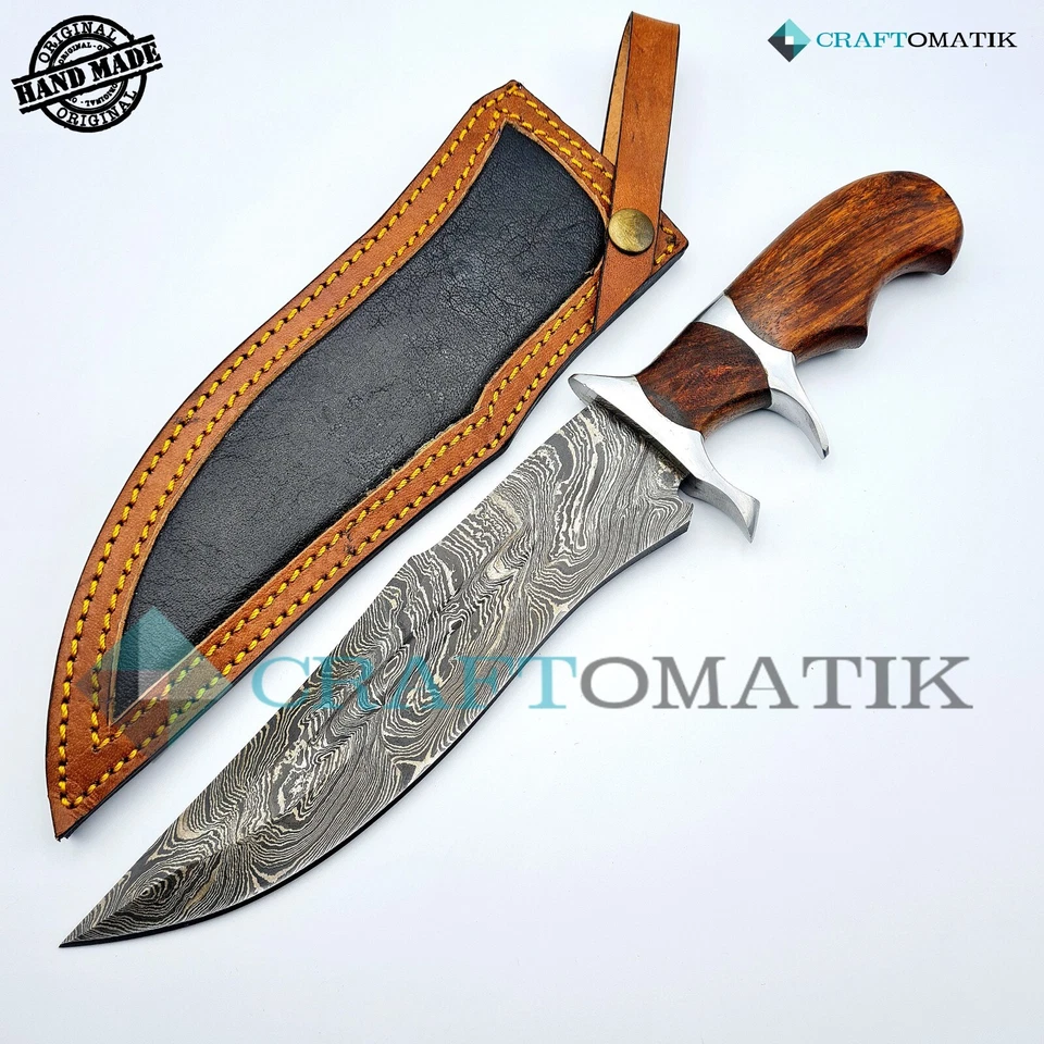 Damast Stahl Jagdmesser | ELITE Damaszener Bowie Messer | Hunting Knife | DHK11 - Bild 3 von 4