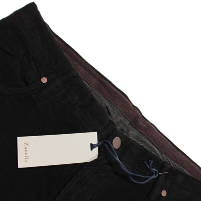 Zanella NWT 5 Pocket Jean Cut Pants Size 34 US Martin Solid Black Cotton Blend