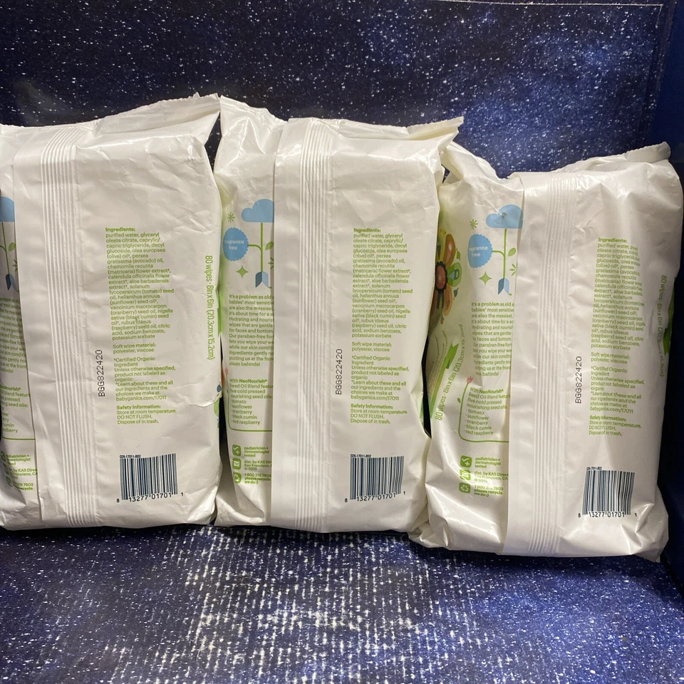 3 X Toalhetes Babyganics Baby Sem Fragrância e Parabeno 80 Toalhetes - Imagem 3 de 3