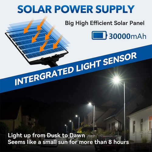 100000LM Outdoor Solar Powered LED Light Motion Sensor Street Lights Flood Lamp - Picture 3 of 10
