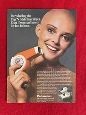 Vintage 1972 Print Ad Panasonic Flip N’ Style Hair Dryer Advertisement