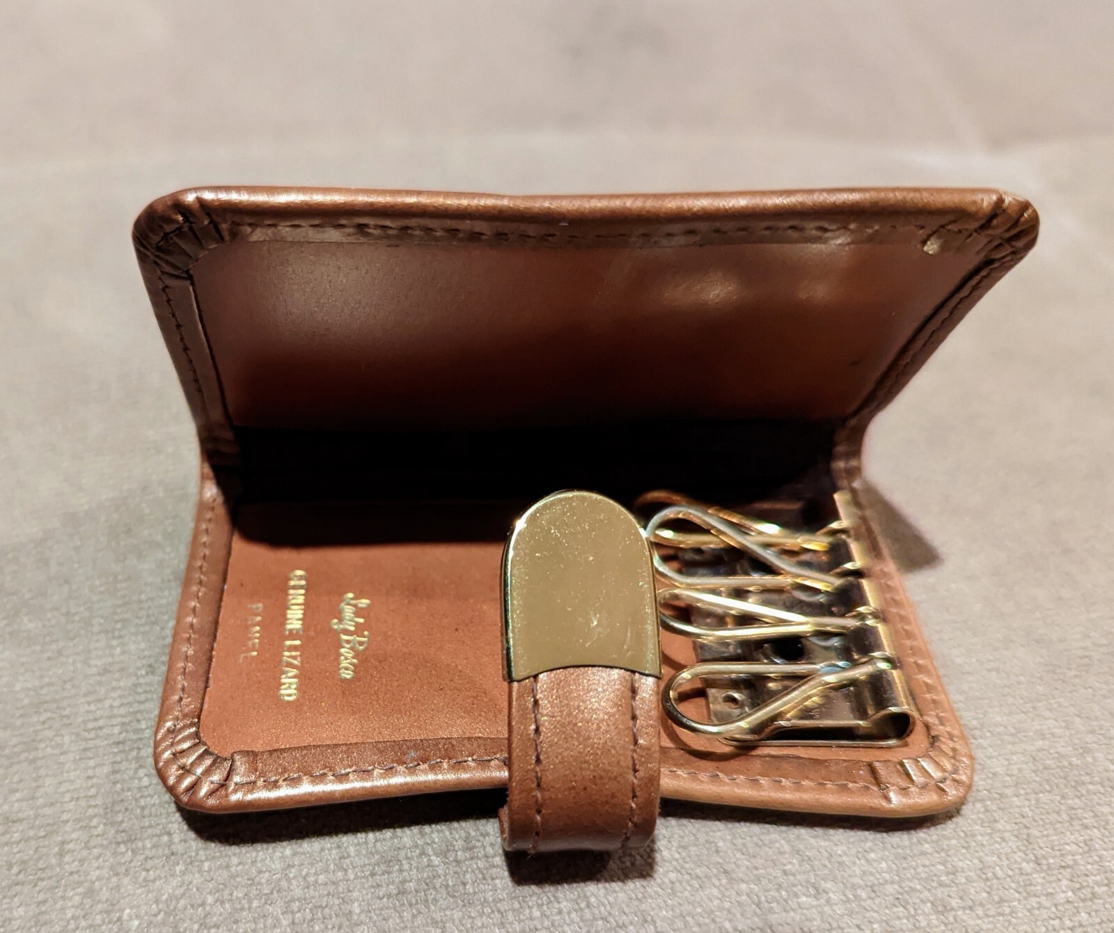 LADY BOSCA Vintage Genuine Lizard Leather Key Wallet… Gem