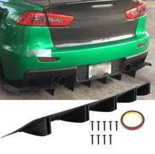 For Mitsubishi Lancer Evo X Rear Diffuser Bumper Spoiler Splitter Lip 5 Fins