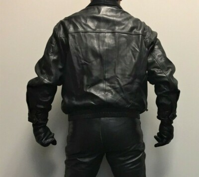 Timberland Boots Black Leather Bomber Jacket - Men Size XL | eBay