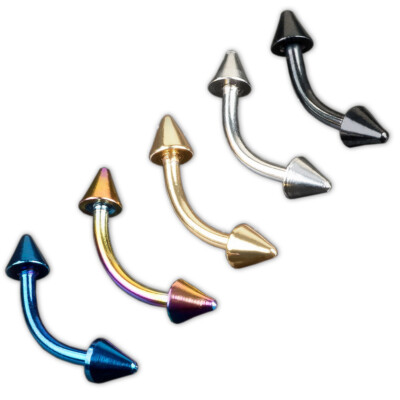 5er Set o.einzeln Barbell Banane Kegel Augenbrauen Piercing Spitze Spikes Z360