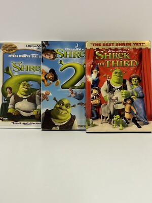 Shrek 1, 2, And 3 DVD Bundle! Dream Works Animation w/Slipcovers