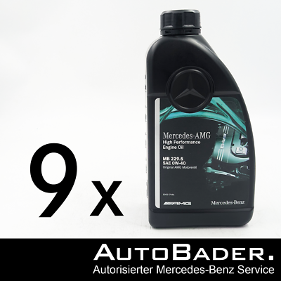 9x 1 Liter Original Mercedes AMG High Performance Motoröl MB 229.5