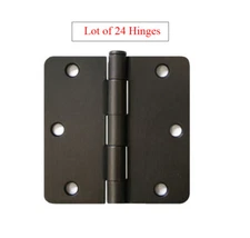 Lot of 24 Oil Rubbed Bronze 3.5" w 1/4" Radius Door Hinges Interior Brushed 3"