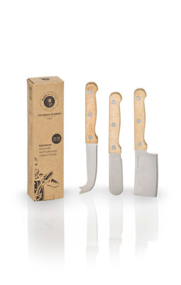 BUDDY'S BLADES K?sermesser-Set, 3 K?semesser mit Holzgriff