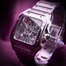 Cartier Santos de Skeleton GREEN | Complete with Box and Papers WHSA0028 8