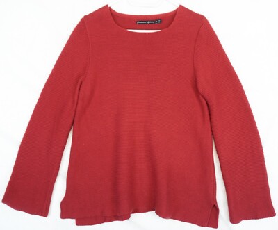Gudrun Sjoden Strickpullover Bio Baumwolle Rot Größe S