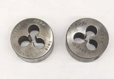 2 Ace 10-24 NC Round Dies 1" OD Solid Die CS Carbon Steel USA