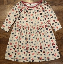 Tea Collection Boutique Girls 7 Watercolor Floral 3/4 Sleeved Cotton Knit Dress