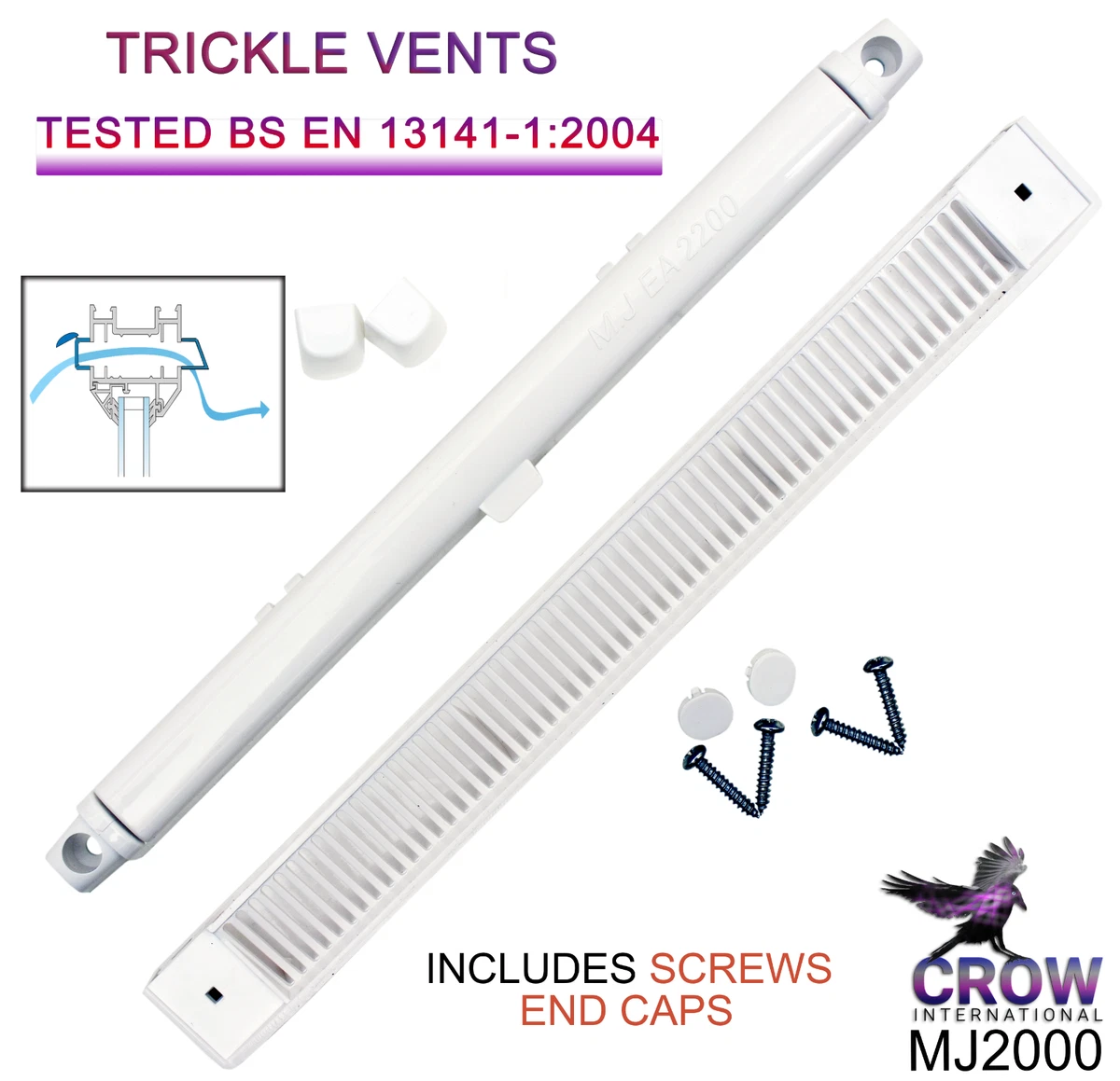Rejilla de ventilación de aire de ventana premium con ranura para goteo doble acristalamiento uPVC