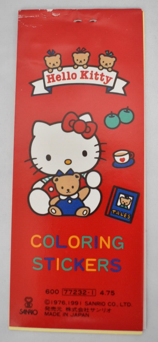 Vintage Sanrio Hello Kitty Markers Coloring Stickers Set 1976 1991