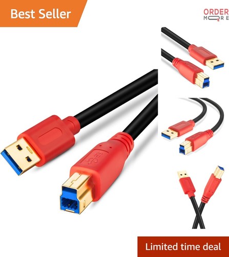 USB 3.0 Cable A Male to B Male 25Ft Data Transfer for Hard Drives Printers