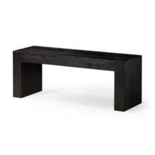 Maven Lane Open Box - Zeno Organic Wooden Bench in Weathered Black Finish
