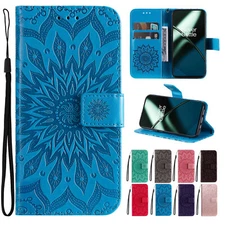 For OnePlus Phone New Flip 3D SunFlame Pattern Leather Wallet Stand Case Cover