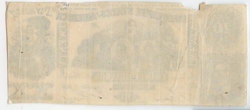 1861 $20 Twenty Dollars Confederate States Of America Note Currency T-20 - SR971 - Picture 2 of 2