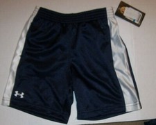 NEW Under Armour navy blue white elastic waist shorts baby boy logo 12M or 24M