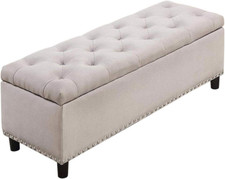 Cassapanca Pouf Contenitore Poggiapiedi per Camera da Letto Panca Sgabello con S