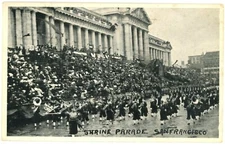 Shrine Parade, Marching Band In San Francisco Postcard