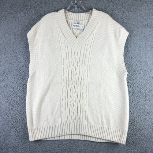 Abercrombie & Fitch Soft Oversize Sweater Vest Mens Large White - Picture 1 of 10