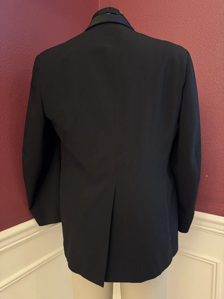 Esmoquin Palm Beach Union Made 42Sx34W solapas de pico satinado Foto 3 de 4