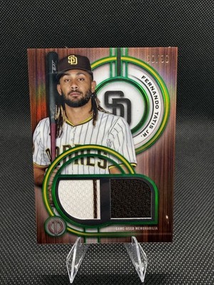 2025 Topps Tribute #DR-FTJ Fernando Tatis Jr. Dual Relic Green #/99
