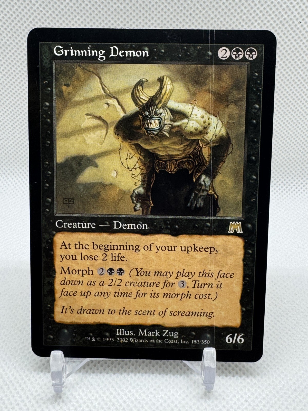 Grinning Demon - Onslaught 153/350 Rare Black Demon Morph - MTG Magic 2002 ONS