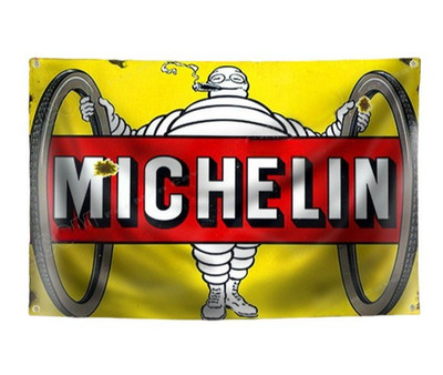 MICHELIN Flagge Fahne Banner Garage Bar Deko Biker Oldtimer Bib Reifen Tires US!