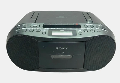 Sony CFD-S70 CD Radio Cassette Recorder Boombox Wide FM AM MEGA BASS Black Used - Image 1 of 4