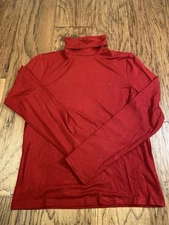 Lauren Ralph Lauren Red Turtleneck Long Sleeve Top Size Medium